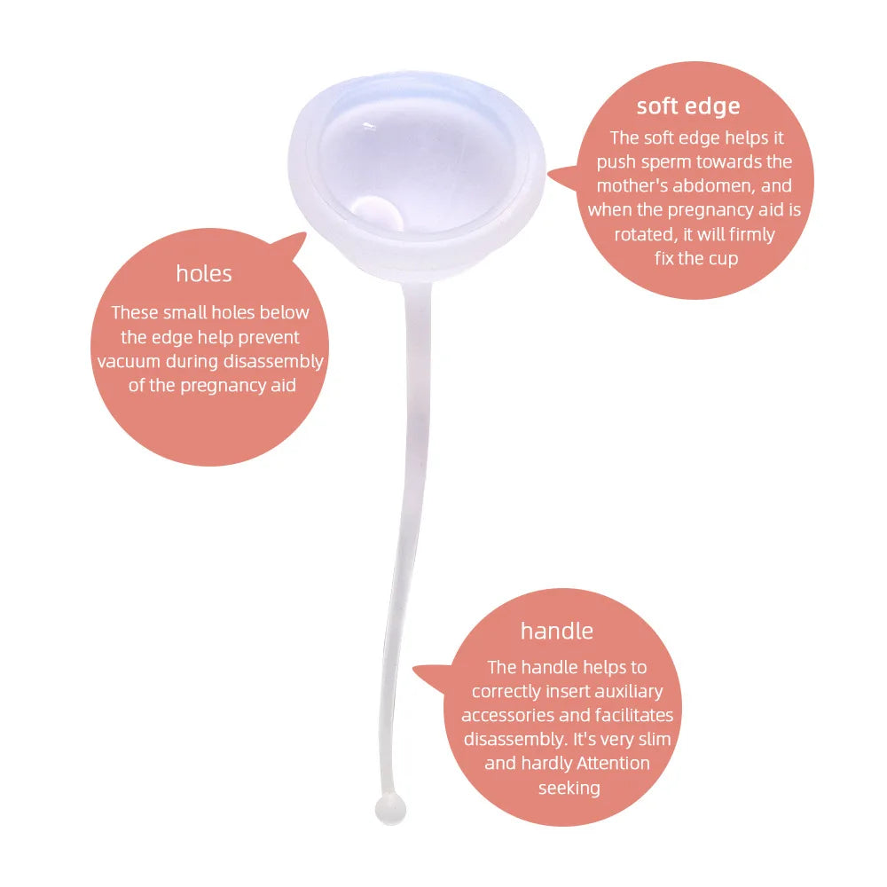 Silicone Fertility Conception Aid Cup Reusable Natural for Fertility Support Keep Sperm Close to Cervix