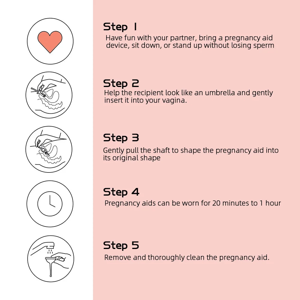 Silicone Fertility Conception Aid Cup Reusable Natural for Fertility Support Keep Sperm Close to Cervix