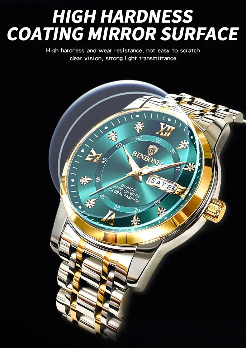 Casual Business Movement Fashion Quartz Wristwatches Gold Diamond Clock Men Luxury Watch Automatic Watches Mens Gifts Relojes